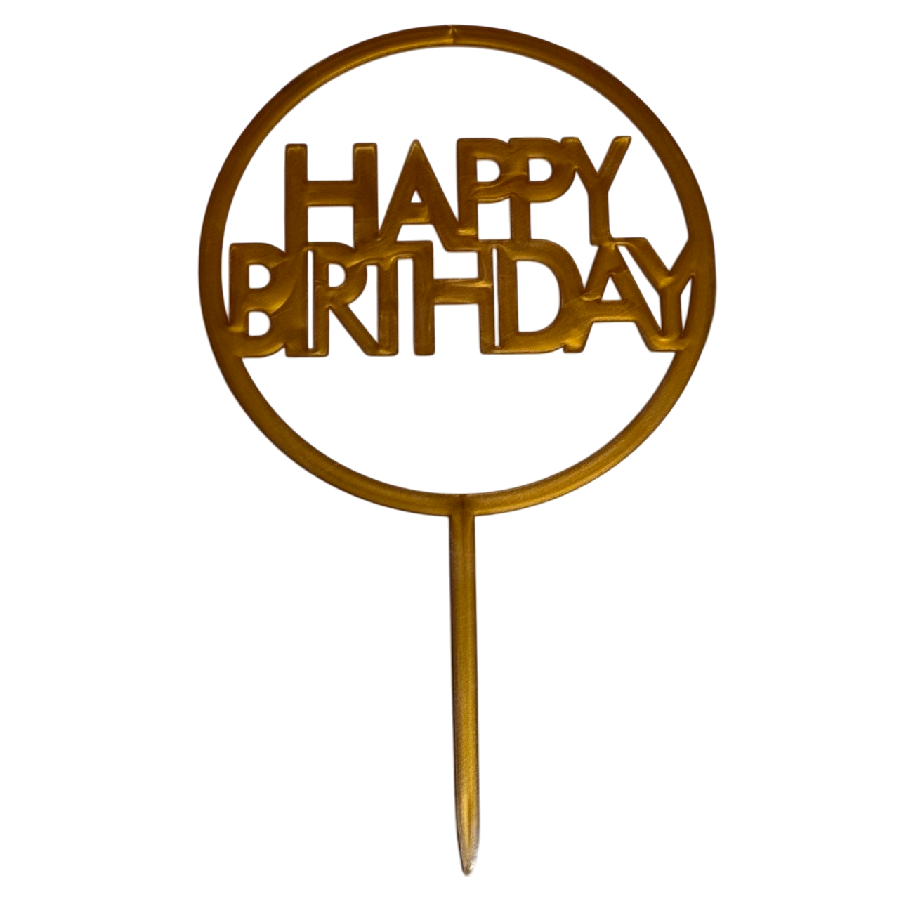Топпер пластиковий золотий "Happy birthday", фото 1