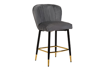 Напівбарний стілець B-126 сірий + чорний