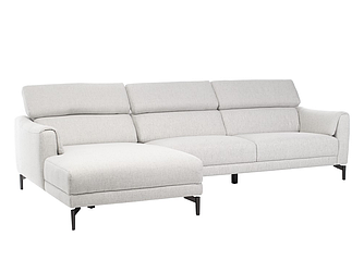 Кутовий диван "Леонардо" бежевий льон + чорний (L)