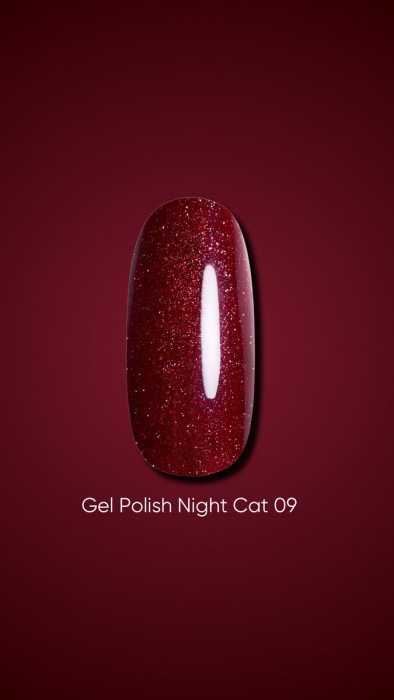 Dark gel polish Night Cat 09, 6 ml, фото 1