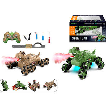 Динозавр на радіокеруванні (2 кольори, керування браслетом, на колесах, довжина 26,5см, дим, музика, світло) TCS18