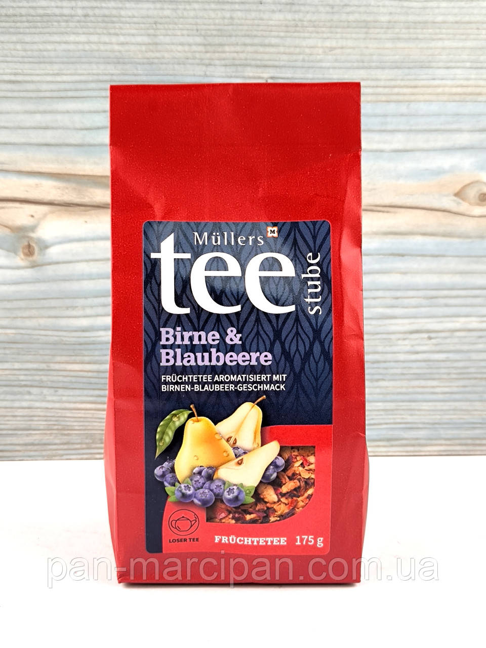 Фруктовый чай россыпной со вкусом груши и черники Mullers Tee Birne&Blaubeere200 г, фото 1