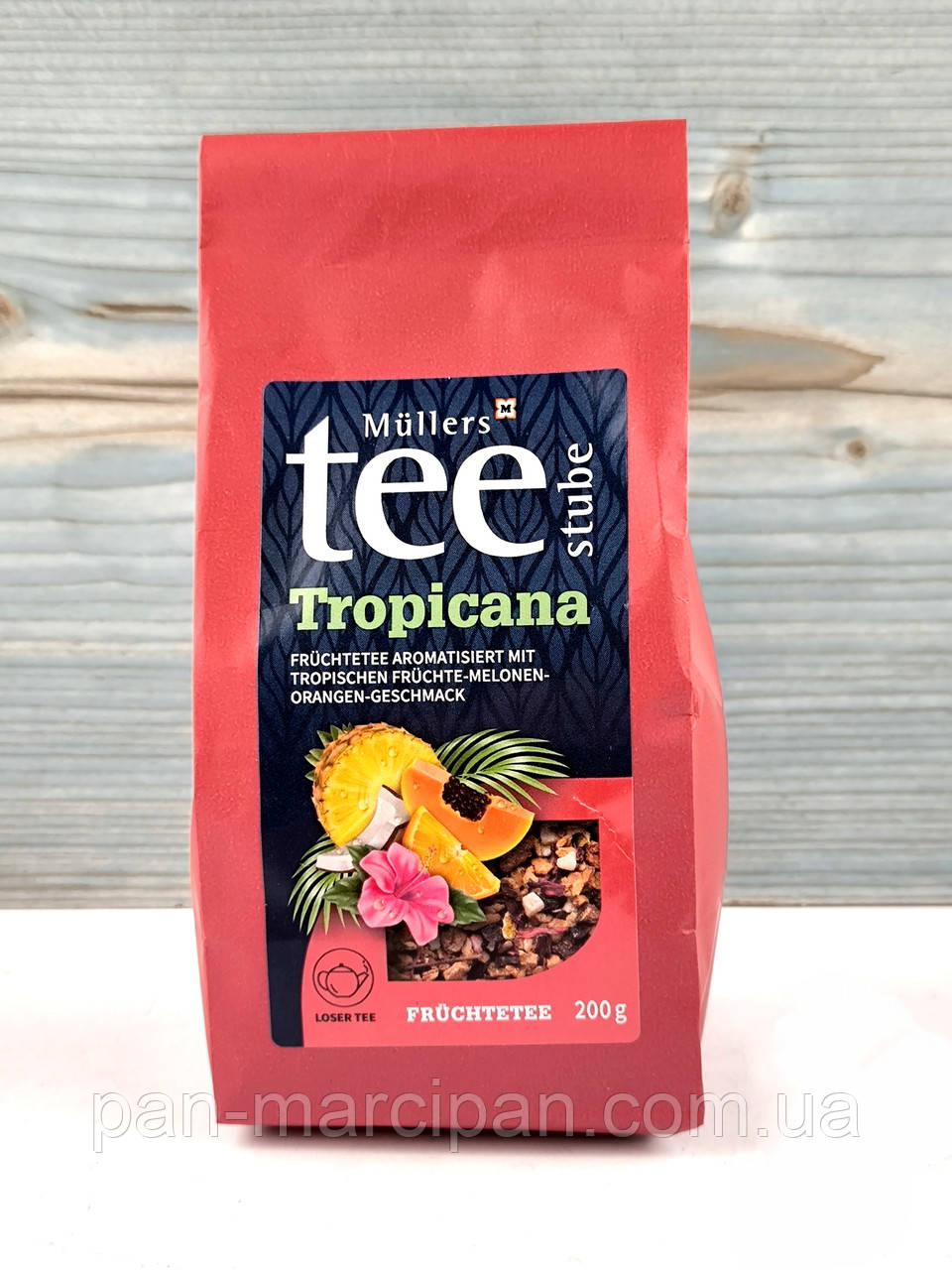 Фруктовый чай россыпной со вкусом тропических фруктов Mullers Tee Tropicana 200 г, фото 1