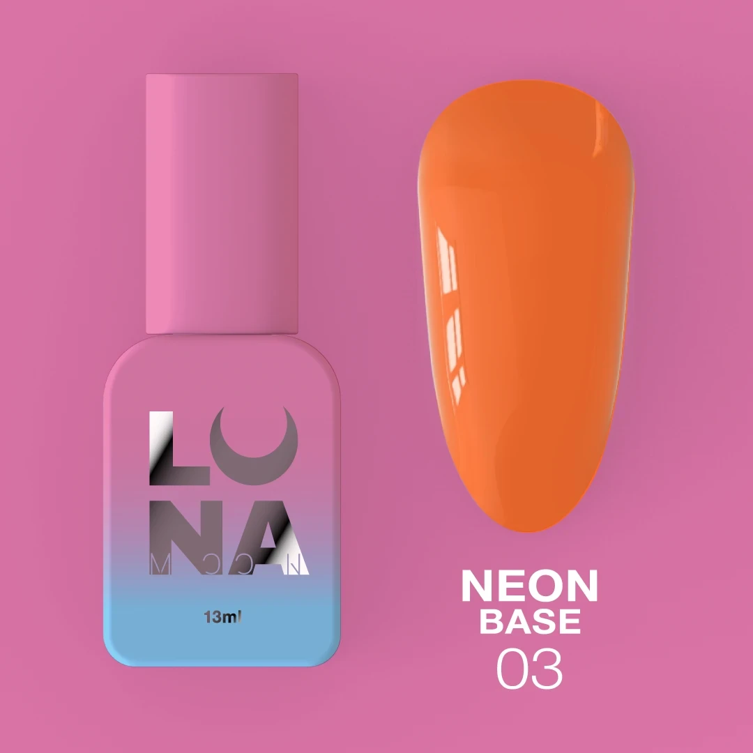 LunaMoon Neon Base 03 (13 мл.) - камуфлююча база (неоново-помаранчева) для покриття та вирівнювання