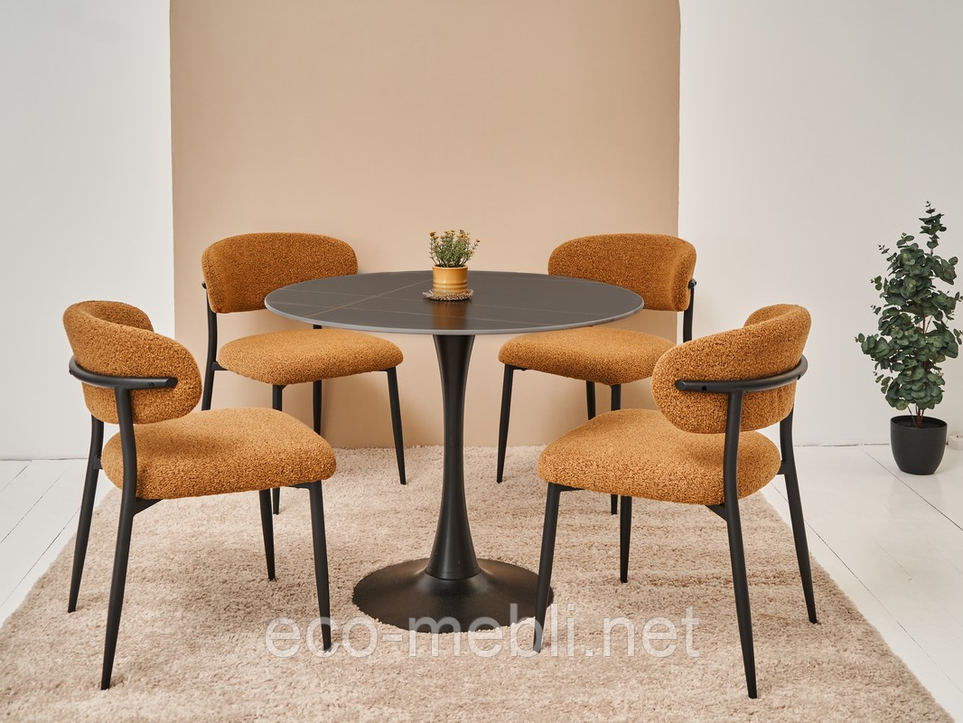 Стол обеденный T-325 лоран блэк + черный, фото 1