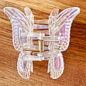 Краби для волосся оптом 7*6*3 см пластик 12 шт./пач. МЕТЕЛИКИ ПЕРЛАМУТРОВІ ПРОЗОРІ, фото 3