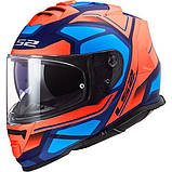 Мотошолом LS2 FF800 Storm Faster Matt Fluo Orange Blue, фото 3
