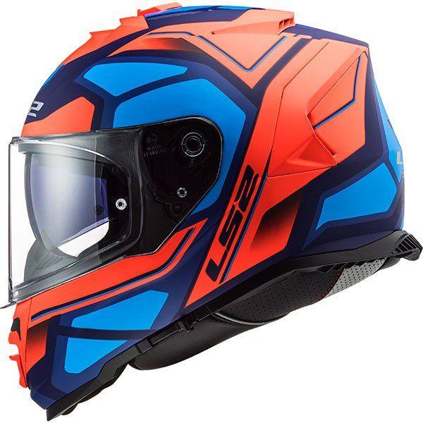 Мотошолом LS2 FF800 Storm Faster Matt Fluo Orange Blue, фото 1