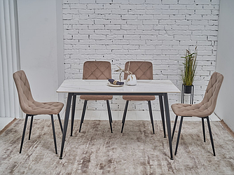 Обеденный керамический стол TM-100 олимпо вайт + черный