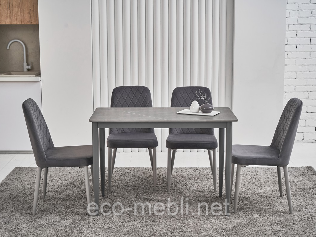 Обеденный керамический стол TM-110 петра грей + серый, фото 1