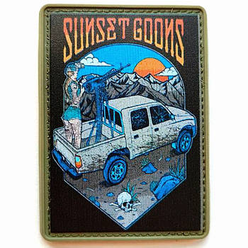 Шеврон ПВХ SUNSET GOONS на липучці для велкро патч гумовий