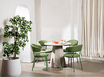 Стіл круглий поліуретановий МДФ TM-200-1 теплий пісок