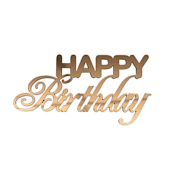 Топпер пластиковий рожевий Happy birthday, золото