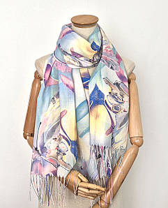 Шарф весняний тонкий легкий котон/віскоза Іріси Метелики