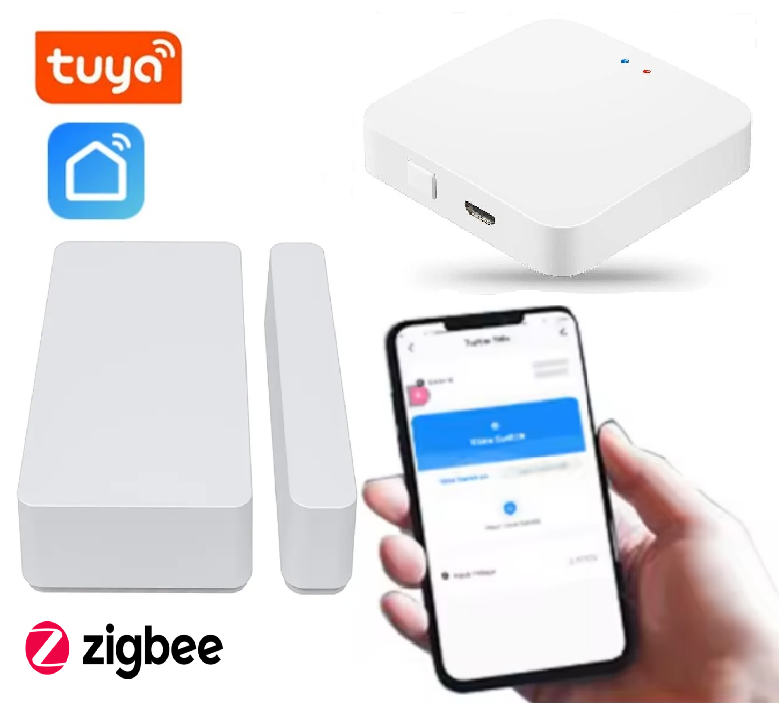 ZigBee датчик відчинення дверей/відчиняння 1DAL DS05B2 + Хаб Tuya WG128A