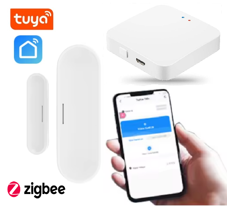 Smart датчик відкриття дверей / вікна 1DAL DS07B2 + Хаб ZigBee Tuya WG128A