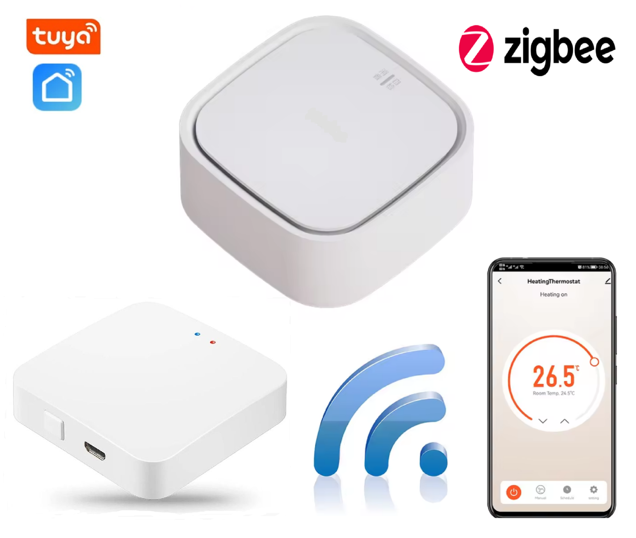 Бездротовий датчик виявлення газу 1DAL GDS-ZB+ Хаб ZigBee Tuya WG128A