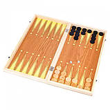 Гра настільна шашки нарди 3в1 34x34 см дерево (006792), фото 2