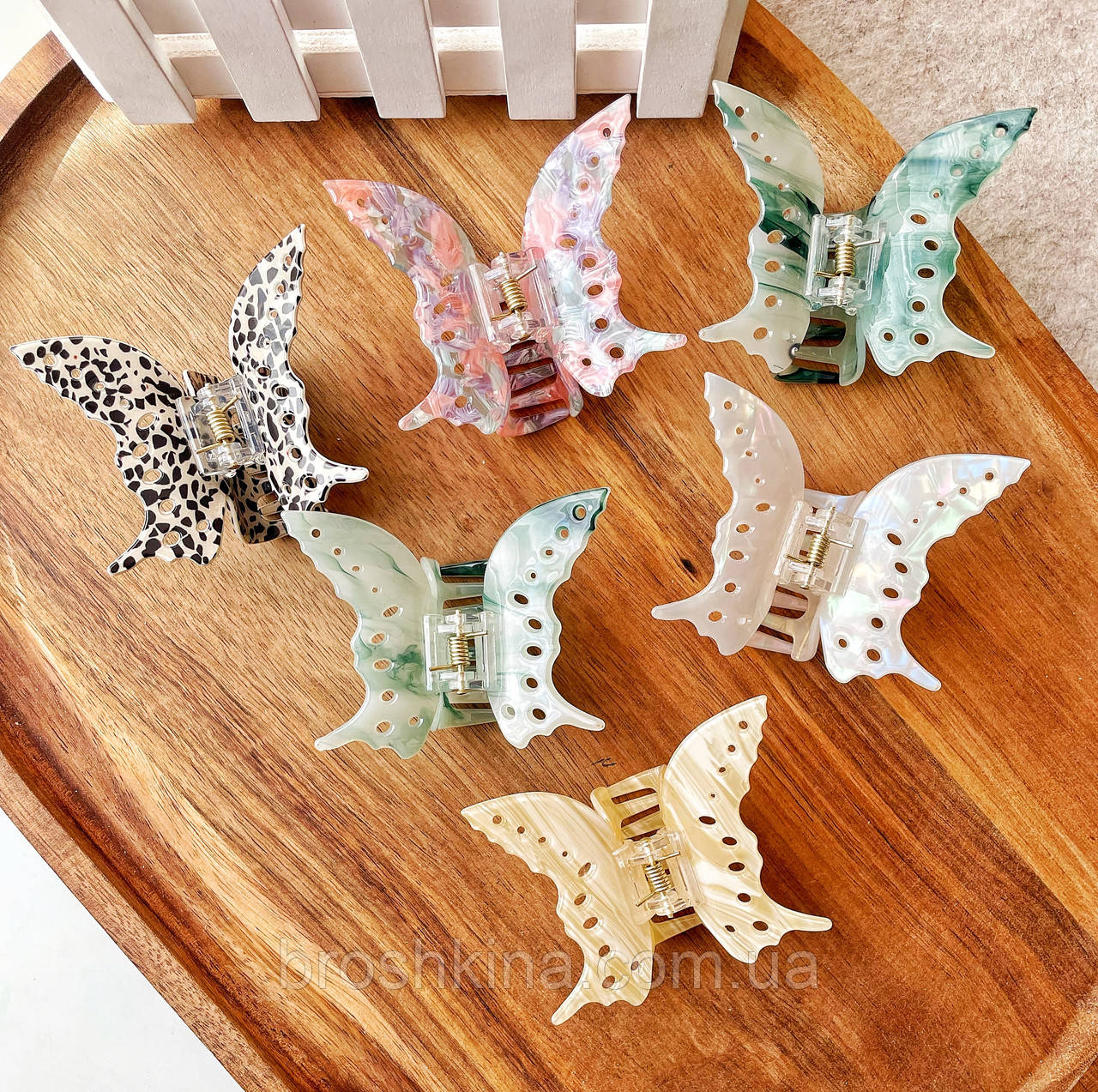 Краби для волосся оптом 6,5*7,5*4 см 12 шт./пач. ФРАНЦУЗЬКИЙ ПЛАСТИК МЕТЕЛИКИ, фото 1