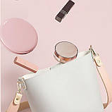 Кишенькове косметичне дзеркало з LED-підсвіткою на акумуляторі Pocket Mirror рожеве (GS-176841), фото 10