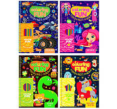 Набір Coloring Fun Розмальовка з олівцями на пружині 24арк. Апельсин НТ-39