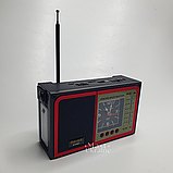 Портативний радіоприймач акумуляторний з годинником та ліхтариком, радіоприймач у ретро стилі M-559BT, фото 10