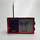 Портативний радіоприймач акумуляторний з годинником та ліхтариком, радіоприймач у ретро стилі M-559BT, фото 8