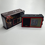 Портативний радіоприймач акумуляторний з годинником та ліхтариком, радіоприймач у ретро стилі M-559BT, фото 7