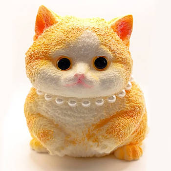 Іграшка антистрес Пухнастий котик 18 см, Рудий / Великий таба котик / Сквіш кіт / Котик антистрес