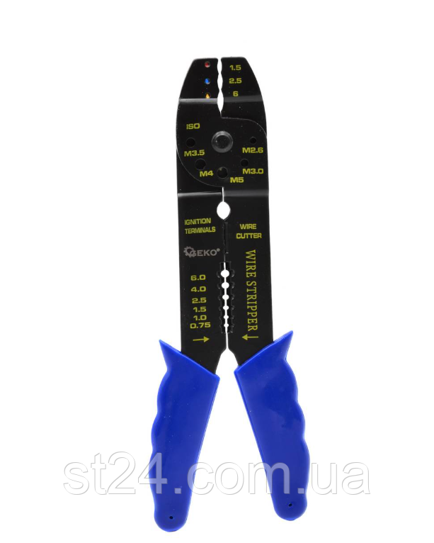 Щипці для затиску і зачистки проводів 8" GEKO G01771, фото 1