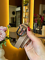 Жіночий шкіряний ремінь в кольорі беж 80893, фото 2