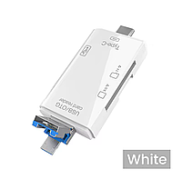 Картридер 6в1 | OTG/SD/TF/MicroUSB/Type-C/USB 2.0 для ПК и мобильных