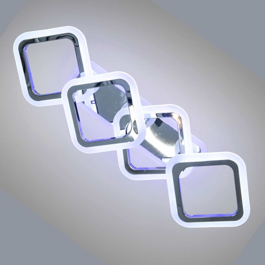 ЛЕД люстра для довгої кімнати Diasha 67W до 16 м² колір Хром HA8160/2+2HR 3col dim, фото 1