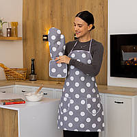 Кухонний набір водовідштовхувальний "Великий горошок" (сірий) 3 предмета