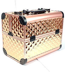 Кейс для майстра, універсальна валіза-органайзер для б'юті місцяра, барбера, метал ADH-1407MJ Золотий ромб