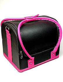 Сумка кейс для майстра бютикейс для перукаря органайзер для інструментів ADH-068 Чорний з рожевими ручками
