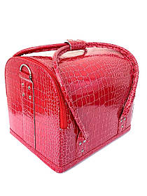 Сумка кейс для майстра, косметичка б'ютікейс для інструментів перукаря, візажиста ADH-068 Червоний крокодил