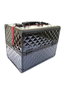 Кейс для майстра універсальний б'ютікейс для майстрів б'ютііндустрії, барбершопа ADH-1588HS ромб Червоний кант