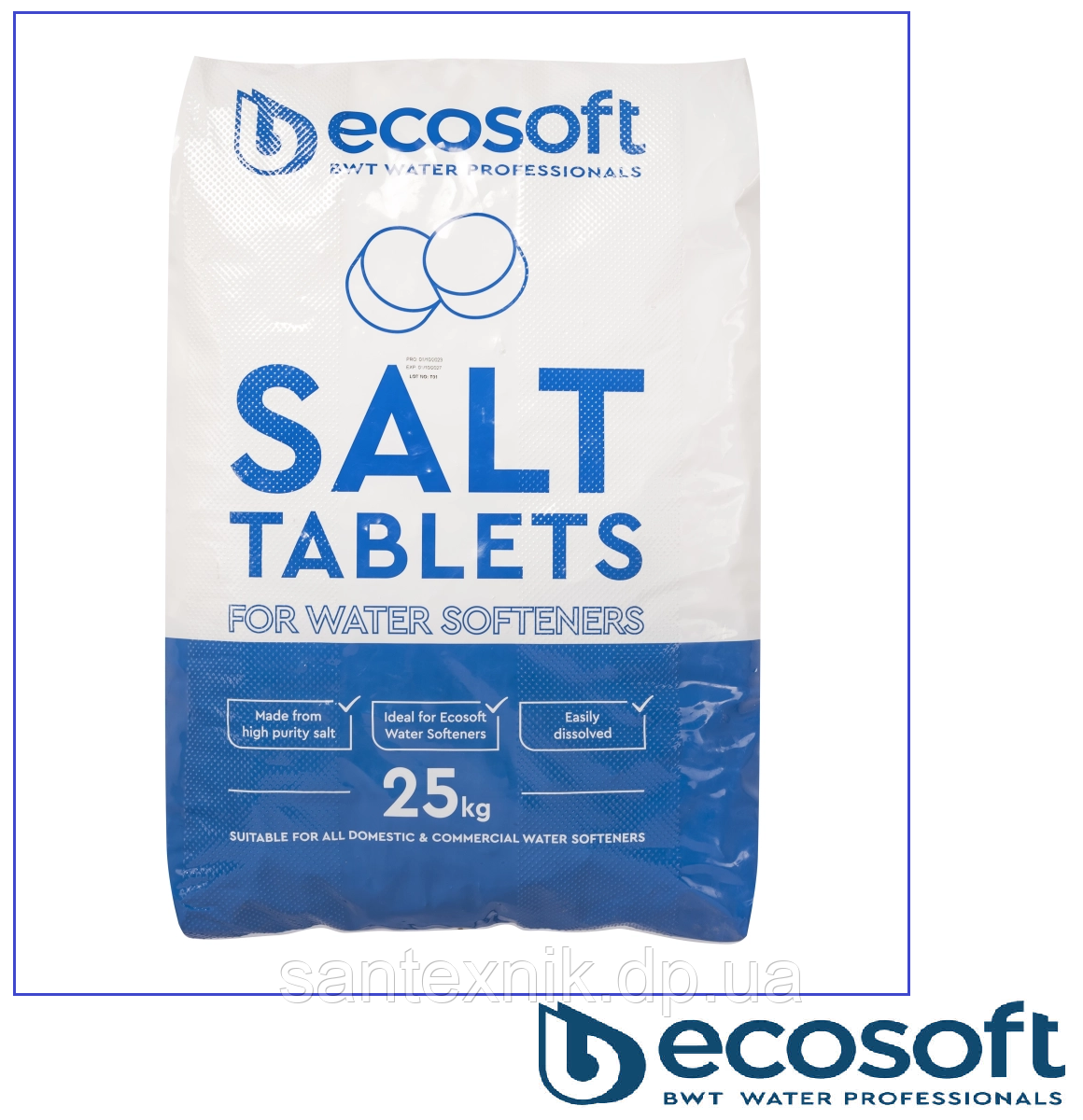 Сіль таблетування для регенерації Ecosoft Ecosil 25 кг