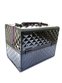 Кейс для майстра, універсальний б'ютікейс органайзер для майстрів, для барбера ADH-1588HS ромб Фіолетовий кант