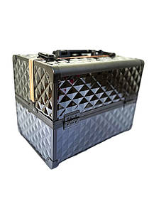 Кейс для майстра, універсальний органайзер для майстрів б'ютіндустрії ADH-1588HS ромб Золотий кант (Шампань)