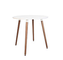 Стіл обідній Modern wood 4L бук 1.031 метал white hpl h19 біла d1000 мм (Новий Стиль ТМ)