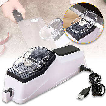 Стругачка електрична 4 в 1 для ножів та ножиць від USB Electric Knife Sharpener