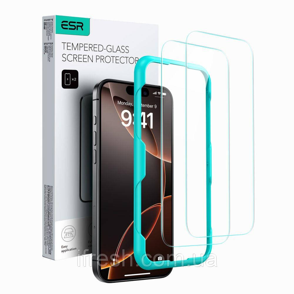Захисне скло ESR для iPhone 16 Pro Max - Tempered-Glass (2 шт), Clear (4894240236093)