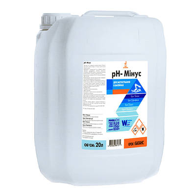 Препарат для зменшення pH рідкий 12% pH-minus, 20 л