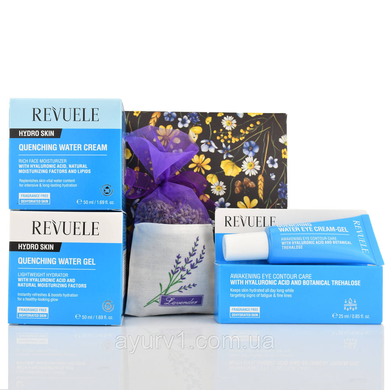 Подарунковий набір жіночої косметики, Подарунковий набір "Глибоке зволоження" від Revuele Quenching, мамі, дружині