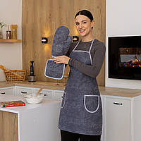 Кухонний набір водовідштовхувальний "Мармур темно-сірий" 3 предмета