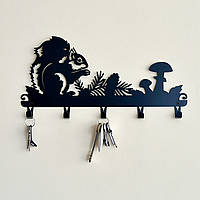 Вішалка для одягу та аксесуарів Білка, 5 гачків, ширина основи для гачків 40см