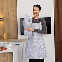 Кухонний набір водовідштовхувальний "Тропічне листя" (сірий) 3 предмета