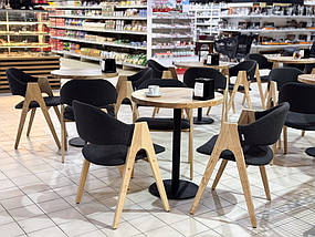 Круглий стіл для кафе з ясеню "Серія 2" ніжка метал
М'який стілець "Джим" з дерева та тканини